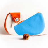 Envelope Foldover Clutch Bridesmaid Gift Idea Fall Wedding bridal Clutch, purse, bag, orange blue flower, bridesmaid clutch by Lolos