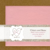 Printable Burlap Pink Champagne Blush Love Hearts Invitation Envelope Label