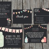 Chalkboard Wedding Invitation Set