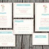 Modern Invitation Set - Rustic, Floral