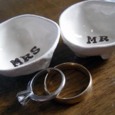 MR and MRS handmade ring pillows
