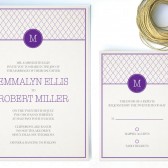 Plum Monogram Invitation