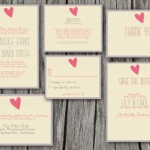 Heart Wedding Invitation Set
