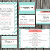 Chevron Wedding Invitation Set