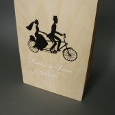 SALE Wedding guest book Hand painted Bridal shower engagement anniversary Book Vintage Bicycle silhouette