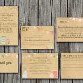 Rustic, Kraft Paper Wedding Invitation Set
