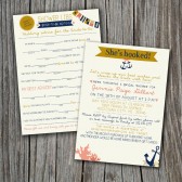 Mad Lib Bridal Shower Game AND Invitation - Nautical