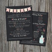 Chalkboard Wedding Program - Rustic, Chic
