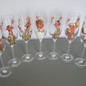 Bridal shower party Custom Wine or Champagne Glasses Personalized Caricatures Cartoon portraits Handpainted to their likeness