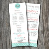 Wedding Program - Printable, Custom - DIY Wedding - CHEVRON, MODERN, Double Sided