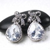 Cubic Zirconia Bow Earrings