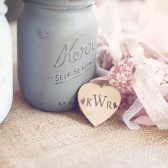 Monogram heart favor magnets