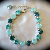 Aqua bridesmaid bracelet,, swarovski crystal