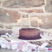 Just married cake topper banner