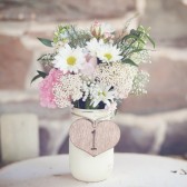 Stained heart table number