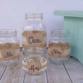 His Hers Ours Mine Burlap 