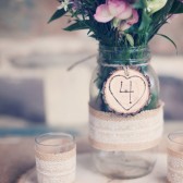 Engraved heart table number