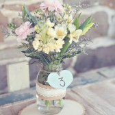 Painted heart table number