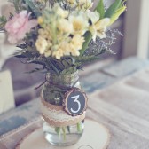 Wood slice chalkboard table numbers