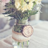 Stamped heart table number
