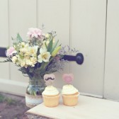 Mustache and lips cupcake topper