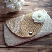 Burlap Clutch 