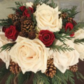 ivory and burgundy winter bouquet