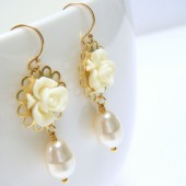 Ivory Gables Flower Earrings