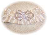 Ivory Lace Bling Garter
