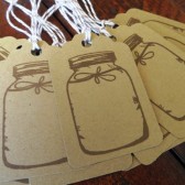 Kraft Mason Jar Wedding Favor Tags