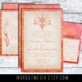 Exotic Rustic Wedding Invitations - The Laila