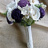 Alternative Wedding Bouquet - Custom Purple Lilac Ivory Bridal Bridesmaid Bouquet, Keepsake Bouquet