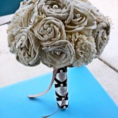 Custom Wedding Bouquet -Ivory Eco Friendly Bridal Bouquet, Keepsake Bouquet, Shabby Chic Wedding