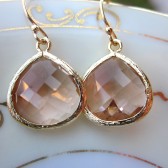 Large Champagne Blush Earrings in Gold