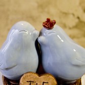 Light Blue Love Bird Cake Topper
