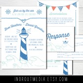 Illustrated Nautical Invitation Suite