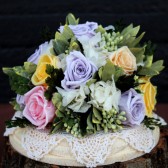 lilac and pastel rose cake topper