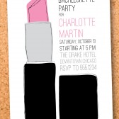 lipstick kiss bachelorette night out party invitation