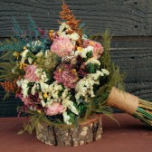 medium pink peony and wild flower bouquet