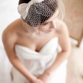 Birdcage Veil with Silk Bow - Audrey