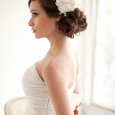 Silk Flowers with Beaded Leaves Bridal Mini Hat, Flower Fascinator, Bridal Headpiece- Caroline
