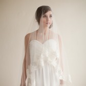 Silk Veil with French Alencon Lace - Isabelle