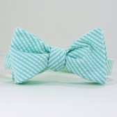 Mint Seersucker Bow Tie