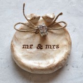 Package deal ... Wedding ring bearer bowl AND cake topper lovebirds to match ... mr mrs