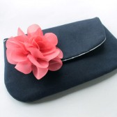 Bridesmaid Clutch, Navy and Coral Pink