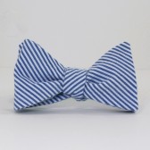 Navy Seersucker Bow Tie