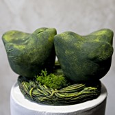Moss Green Love Bird Cake Topper