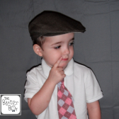 Brown heather polyester newsboy hat