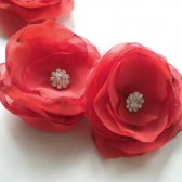 Sugar Maple - A set of 3 delicate chiffon Flower clips Handmade wedding party prom