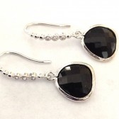 silver and black earrings
